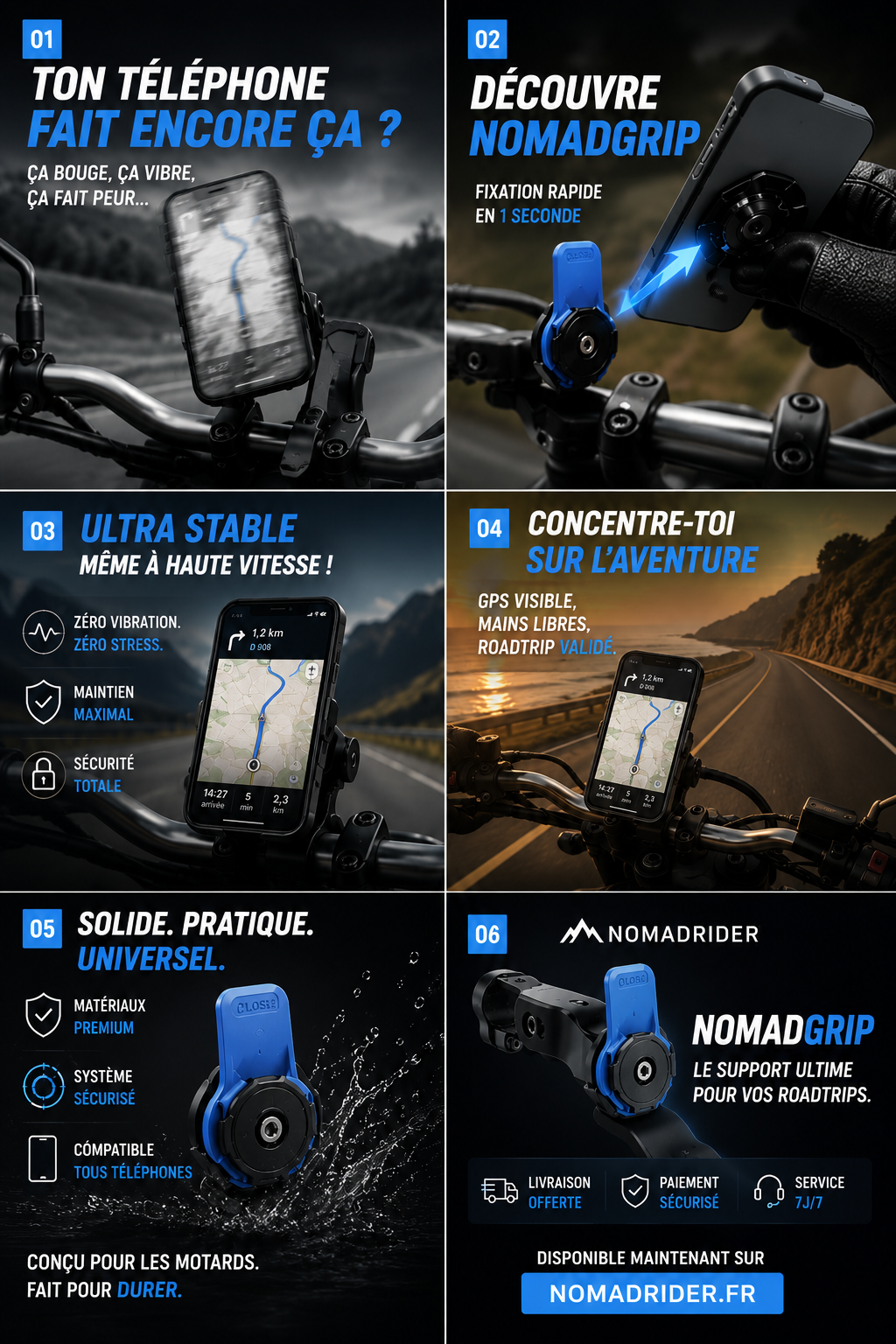 NomadGrip™️ Support Moto Anti-Vibration